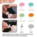 haakaa Baby Nail Trimmer Electric Safe Baby Nail Clippers Baby Nail File Kit Manicure Set, Trim Polish Grooming kit for Newborn Toddler or Adults Toes Fingernails, 6 Grinding Heads and LED Light, Pink - Image 2